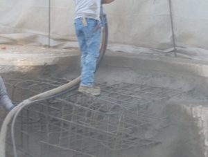 tanning bench, shotcrete