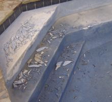 white plaster pool