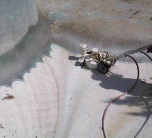 Heavily stained pool